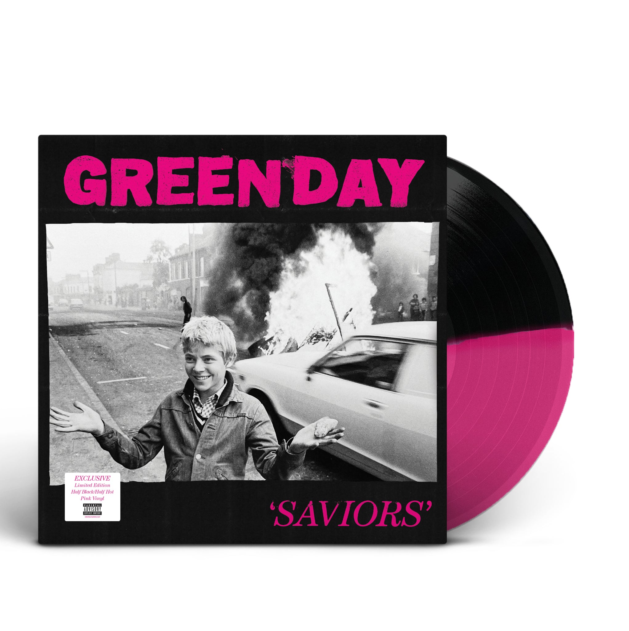 Green Day- Saviors (Indie Exclusive Magenta & Black Split w/ Poster)
