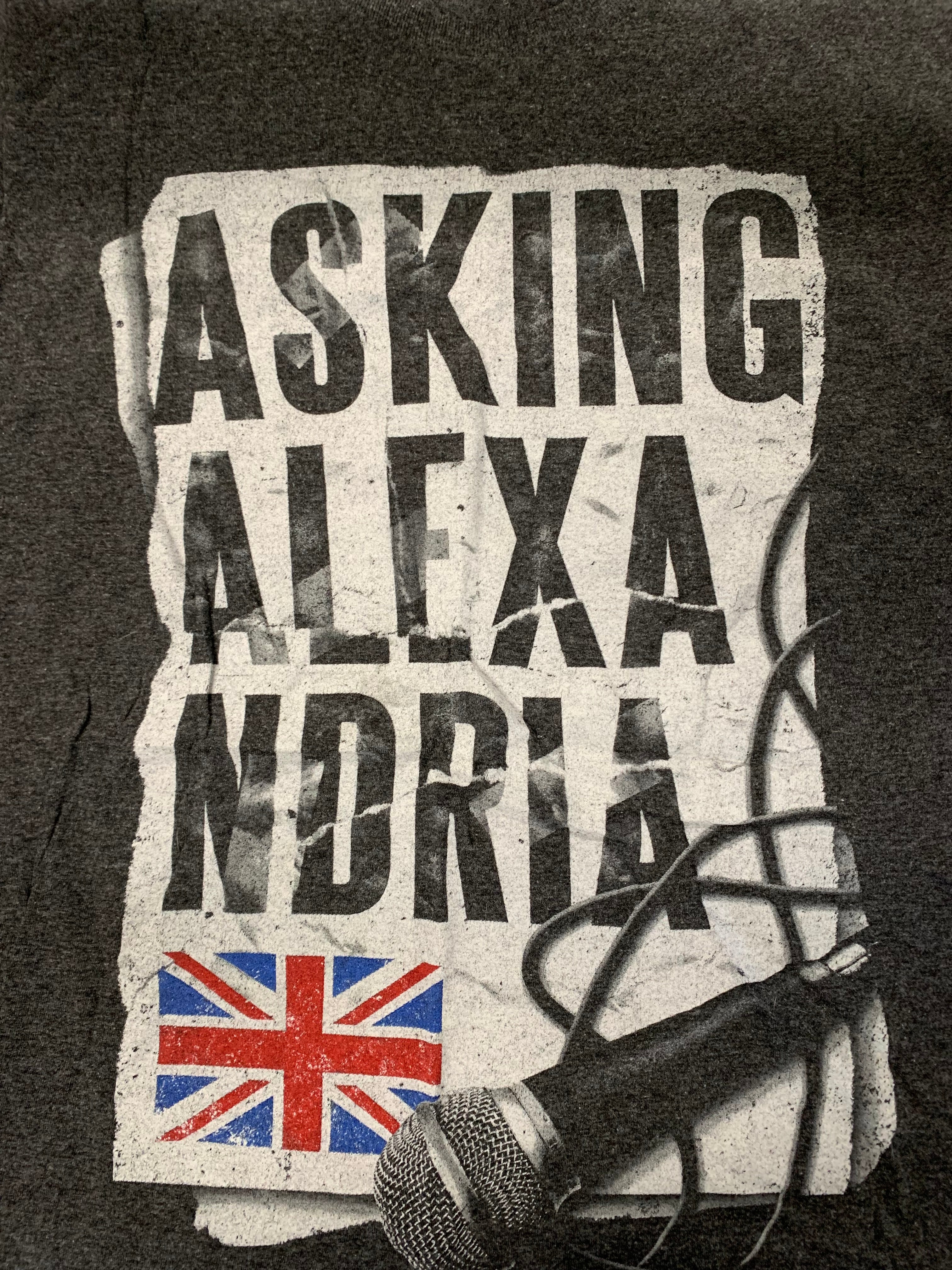 Asking Alexandria Union Jack T-shirt, Charcoal, M
