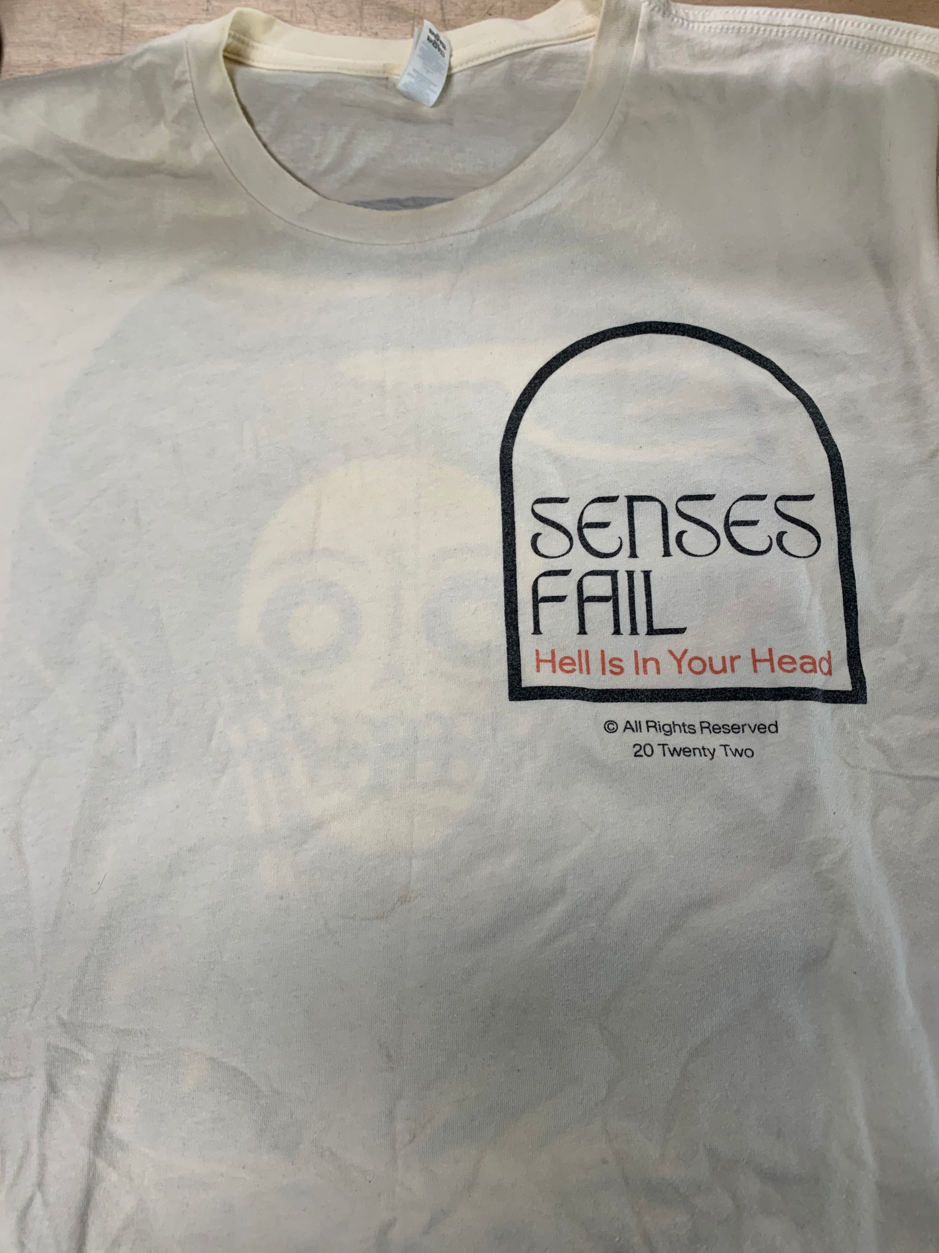 Senses Fail Hell Is In Your Head 2022 T-Shirt, Cream, L