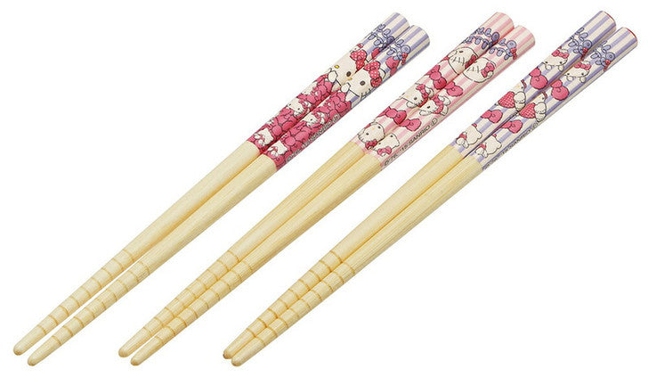 Hello Kitty Bamboo Chopsticks 6.5" 3pc Set