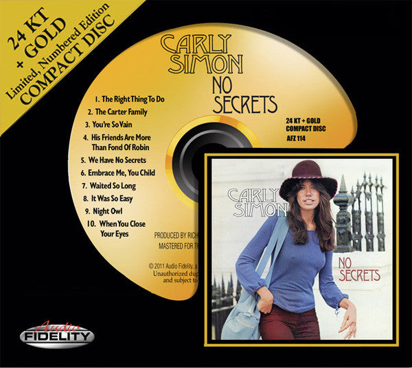 Carly Simon- No Secrets (Audio Fidelity 24kt Gold Disc)(Numbered)
