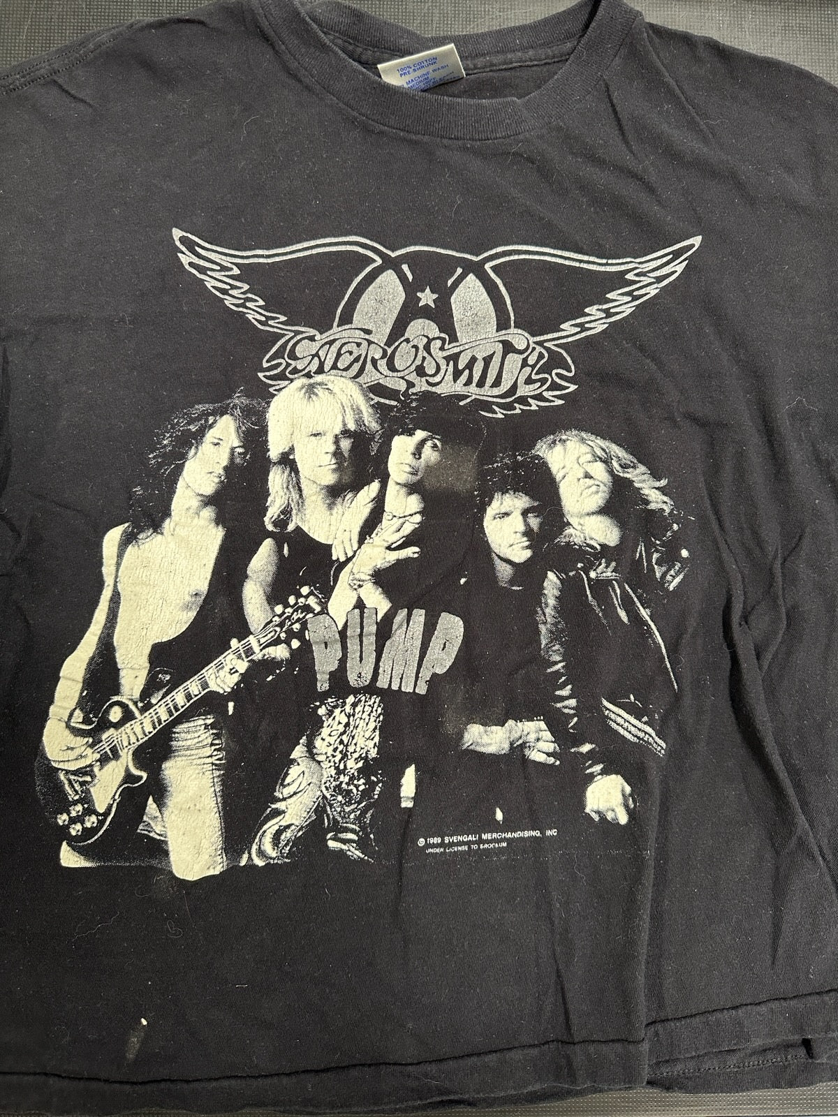 Aerosmith 1989 Pump Tour T-Shirt, Blk, Tagged L (Measures 22" Long, 18.5" Pit To Pit)