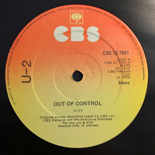 U2- Out Of Control/Stories For Boys/Boy Girl (12") - DarksideRecords