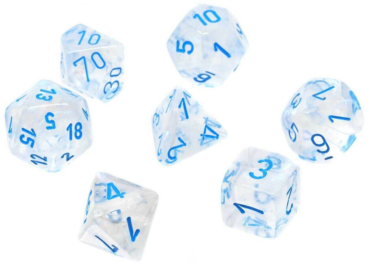 Chessex CHX27581 Borealis Icicle/Light Blue Polyhedral 7-Die Set - Darkside Records