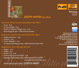 the album cover for Günter Wand - Wand-Edition: Concerto for Piano Oboe & Orchestra