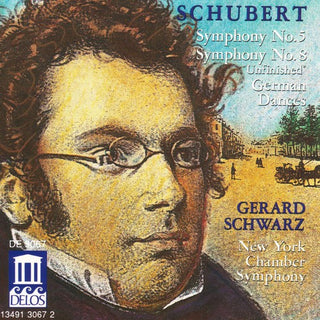 the album cover for New York Chamber Symphony - Symphonies 5 & 8 / German Dances