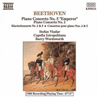 the album cover for Stefan Vladar - Piano Concertos 2 & 5 "Emperor"