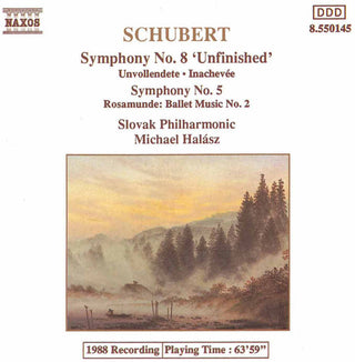 the album cover for Slovak Philharmonic Orchestra - Symphonies 5 & 8 "Unfinished"