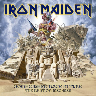 the album cover for Iron Maiden - Somewhere Back in Time: The Best of 1980-1989