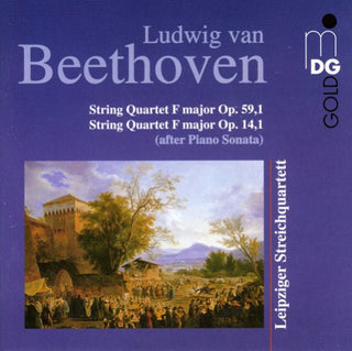 the album cover for L.V. Beethoven - String Quartets Op 59 1 & F Major
