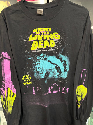 Night Of The Living Dead They Wont Stay Dead Longsleeve T-Shirt, Black, S