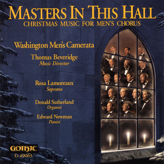 the album cover for Washington Men's Camerata - Masters in This Hall: Christmas Music Men's Choru