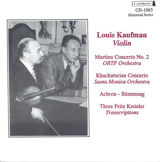 the album cover for Louis Kaufman - Historical Violin Recordings