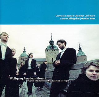 the album cover for Mozart / Chilingirian / Carco / Hunt - Symphony 29 Divertimento Adagio & Fugue