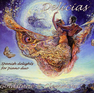 the album cover for Goldstone - Delicias: Spanish Delights for Piano Duo