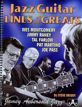 the album cover for Jamey Aebersold - Jazz Guitar Lines of the Greats