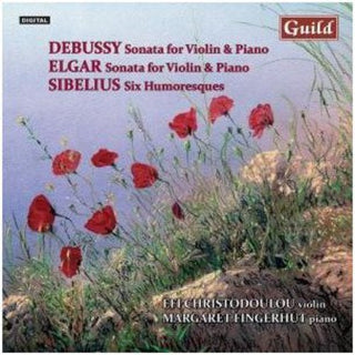 the album cover for Efi Christodoulou - Violin Music By Debussy Elgar Sibelius