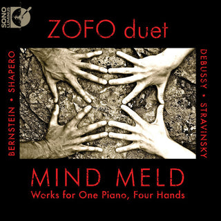 the album cover for Zofo Duet - Mind Meld: Works for 1 Piano & 4 Hands