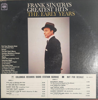 Frank Sinatra- Greatest Hits The Early Years (White Label Promo)