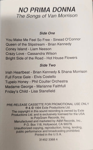 Various (File w/ Van Morrison)- No Prima Donna: The Songs Of Van Morrison (Promo)