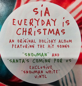 Sia- Everyday Is Christmas (White Vinyl, Hype Sticker On Sleeve)