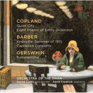 the album cover for April Fredrick - Music By Copland & Barber & Gershwin