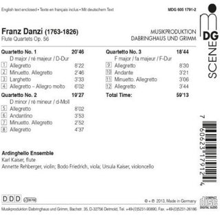 the album cover for Danzi / Ardinghello Ensemble / Kar / Kaiser - Flute Quartets Op 56