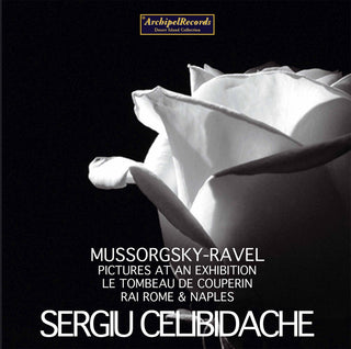 the album cover for SERGIU CELIBIDACHE - Bilder Einer Austellung Ravel