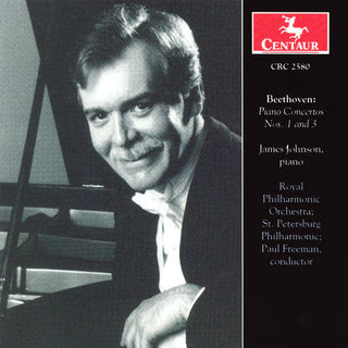 the album cover for James Johnson - Piano Concertos 1 & 3