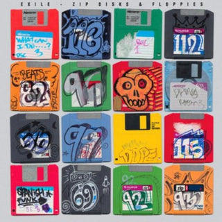 the album cover for Exile - Zip Disks and Floppies