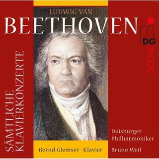 the album cover for Beethoven / Glemser / Duisburger Philharmoniker - Complete Piano Concertos