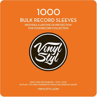 Vinyl Styl® 12 Inch Outer Record Sleeves - Open Top - 1000 Count Bulk PK (Clear) (Large Item)