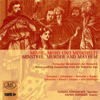 the album cover for Schubert / Schumann / Rubenacker / Duringer - Minnemord Meuchelei
