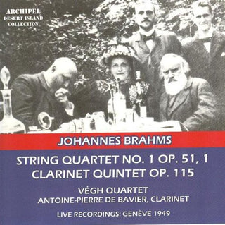 the album cover for Brahms / Bavier / Vegh Quartet - String Quartet No 1 Op 51