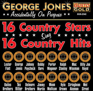 the album cover for George Jones & Friends - 16 Country Stars Sing 16 Country Hits