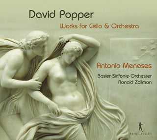 the album cover for Popper / Meneses / Zollman / Basler - Works for Cello & Orch