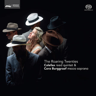 the album cover for Calefax Reed Quintet / Cora Burggraaf - Roaring Twenties: Music By Britten Weill & Gershin