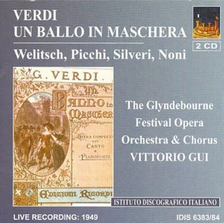 the album cover for Vittorio Gui - Verdi, G.: Un Ballo In Maschera [Opera] (1949)