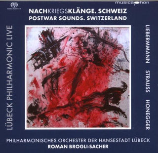 the album cover for Roman Brogli-Sacher - Lubeck Philharmonic Live 1: Postwar Sounds