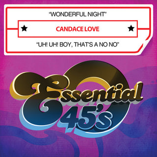 the album cover for Candace Love - Wonderful Night / Uh! Uh! Boy, That's a No No