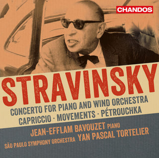 the album cover for Stravinsky / Bavouzet / Tortelier - Works for Pno & Orch