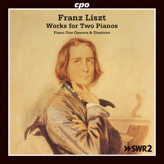 the album cover for Liszt / Piano Duo Genova & Dimitrov - Works for Two Pianos