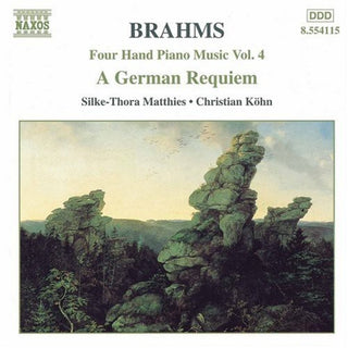 the album cover for Christian Kohn - Four Hand Piano Music 4 / German Requiem Op 45