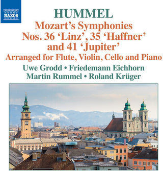 the album cover for Mozart / Grodd / Eichhorn / Rummel / Kruger - Symphonies No. 35 & 36 & 41 - Arranged for Flute