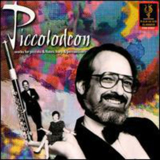 the album cover for Laurence Trott - Works for Piccolo & Flutes, Harp & Percussion