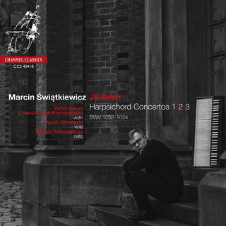 the album cover for Marcin Swiatkiewicz - Bach: Harpsichord Concertos Nos.1, 2 & 3
