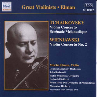 the album cover for Mischa Elman - Tchaikovsky / Wieniawski: Violin Concertos (Elman) (1929, 1950)
