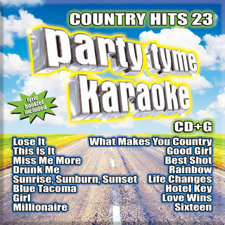 the album cover for Party Time Karaoke - Country Hits 23