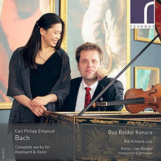 the album cover for C Bach PE / Kimura - Complete Works for Keyboard & Violin