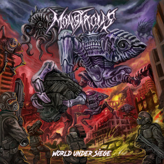 the album cover for Monstrous - World Under Siege